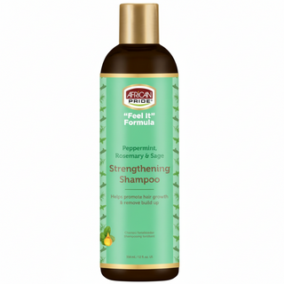 African Pride Peppermint Rosemary Sage Strengthening Shampoo 354ml for scalp cleansing growth support and breakage care