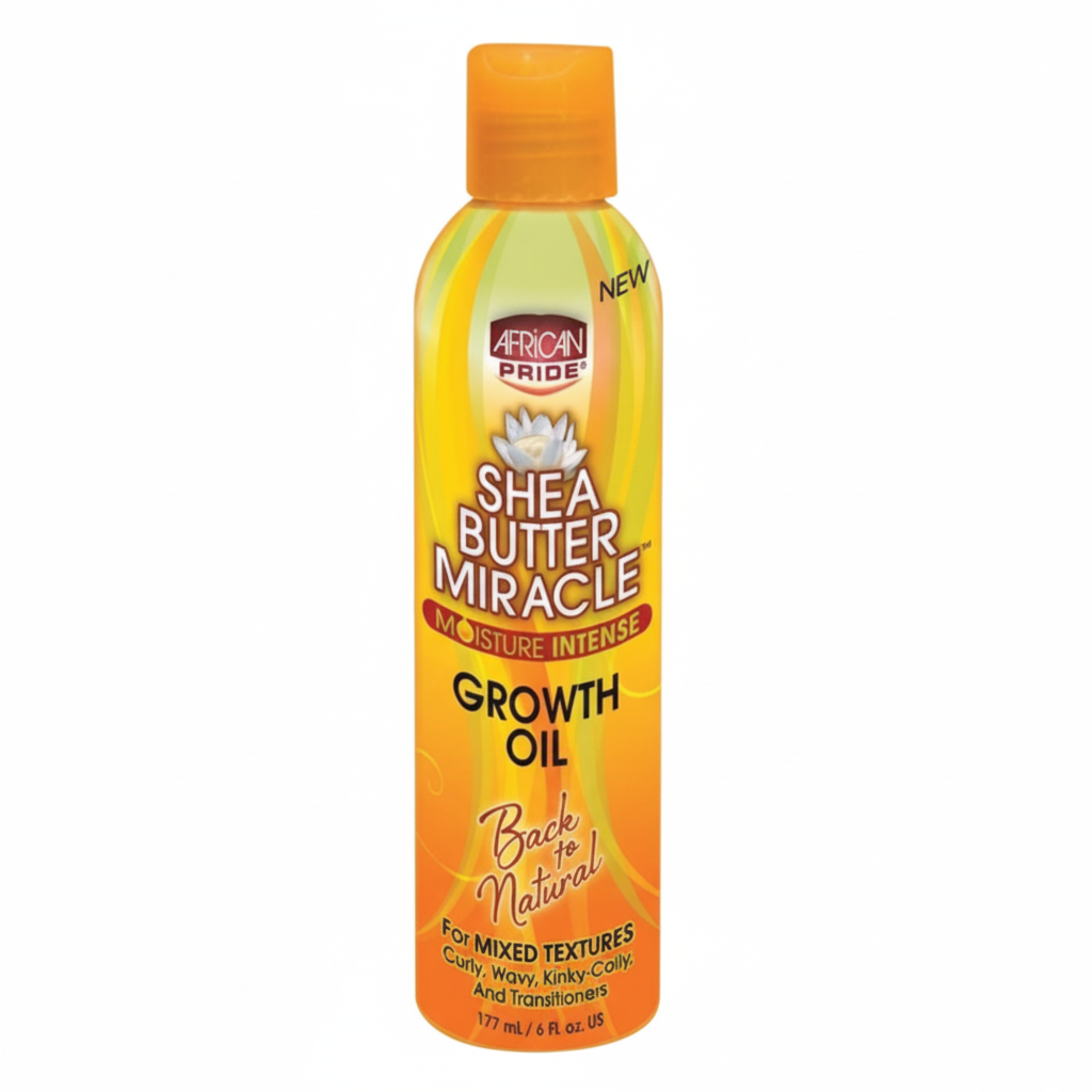 African Pride Shea Butter Miracle growth oil 8oz for nourishing strengthening and healthy hair growth care