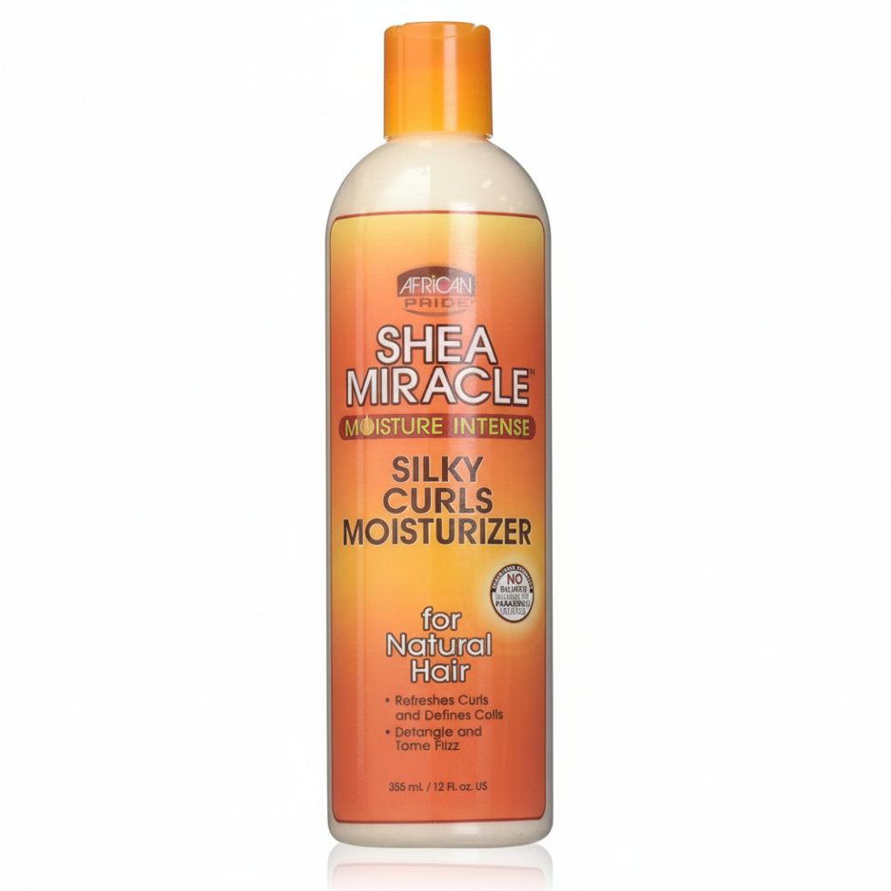 African Pride Shea Butter Miracle silky hair moisturizer 355ml for hydrating defining and smoothing textured hair
