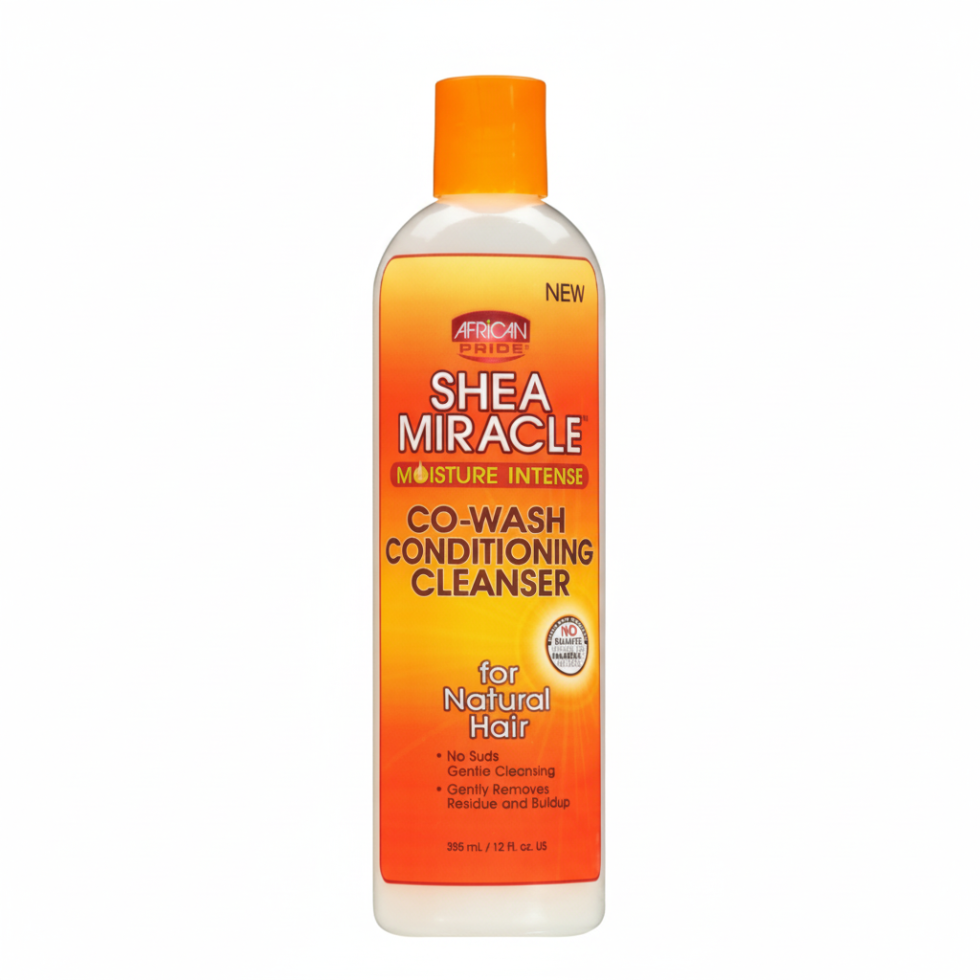 African Pride Shea Miracle co wash conditioning cleanser 12oz for moisturizing and detangling textured hair