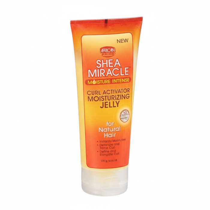 African Pride Shea Miracle curl activator jelly for hydrated defined frizz-free soft shiny healthy-looking natural curls