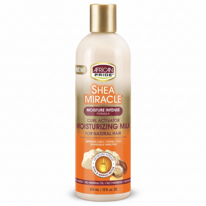 African Pride Shea Miracle Moisturizing Milk 355ml | Curl Activator & Frizz Control