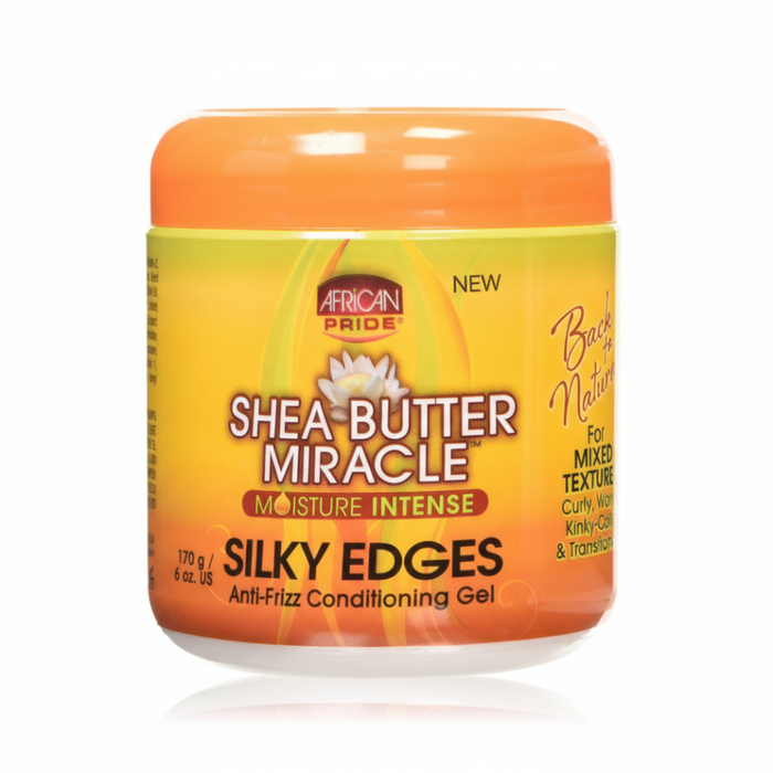 African Pride Shea Miracle Silky Edges Gel 170g | Smooth Anti-Frizz Hair Care
