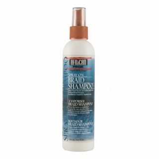African Pride spray on braid shampoo no-rinse cleanser for clean refreshed braids locs scalp and healthy-looking protective styles