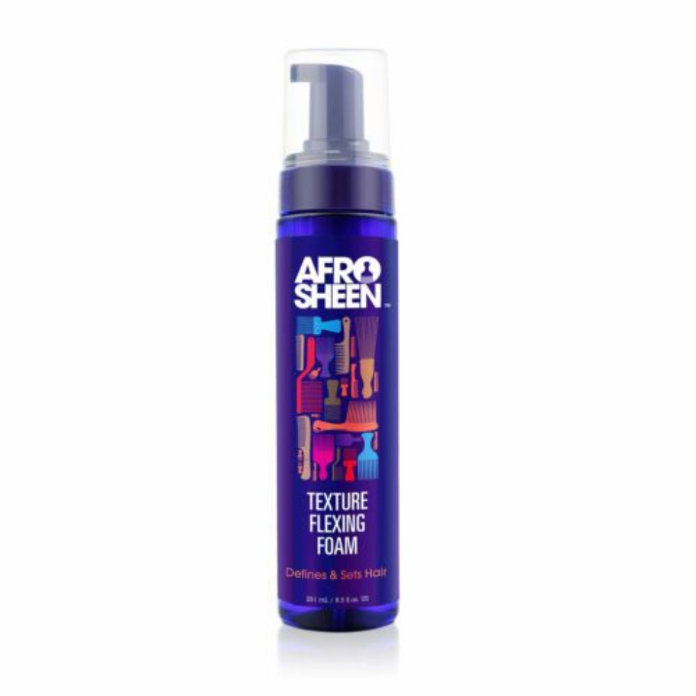 afro sheen texture flexing foam 251ml curl defining styling foam for waves curls frizz control lightweight flexible hold textured hair care product