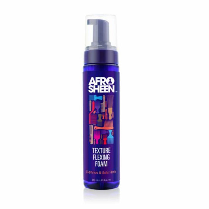 afro sheen texture flexing foam 251ml curl defining styling foam for waves curls frizz control lightweight flexible hold textured hair care product