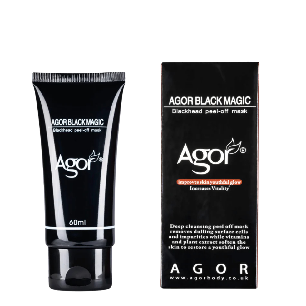 agor black magic blackhead peel off mask 60ml deep cleansing pore purifying face mask for blackhead removal and smooth clear skin