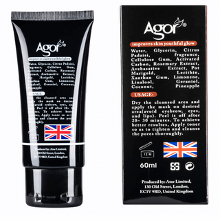 agor black magic blackhead peel off mask 60ml deep cleansing pore purifying face mask for blackhead removal and smooth clear skin