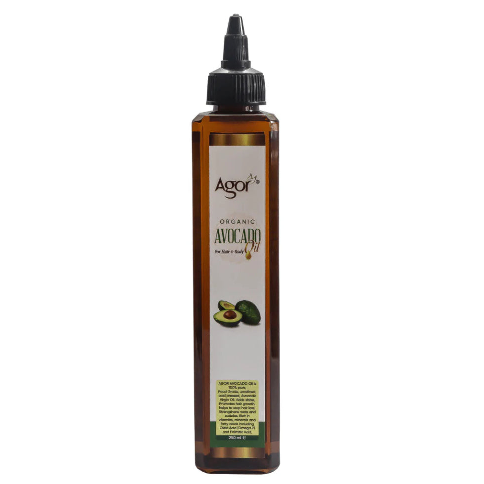 agor organic avocado oil for hair and body deep moisture repair soft shiny hair glowing skin 250ml