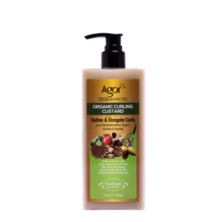 agor organic curling custard 300ml curl defining cream for frizz control shine and natural bouncy curly hair styling