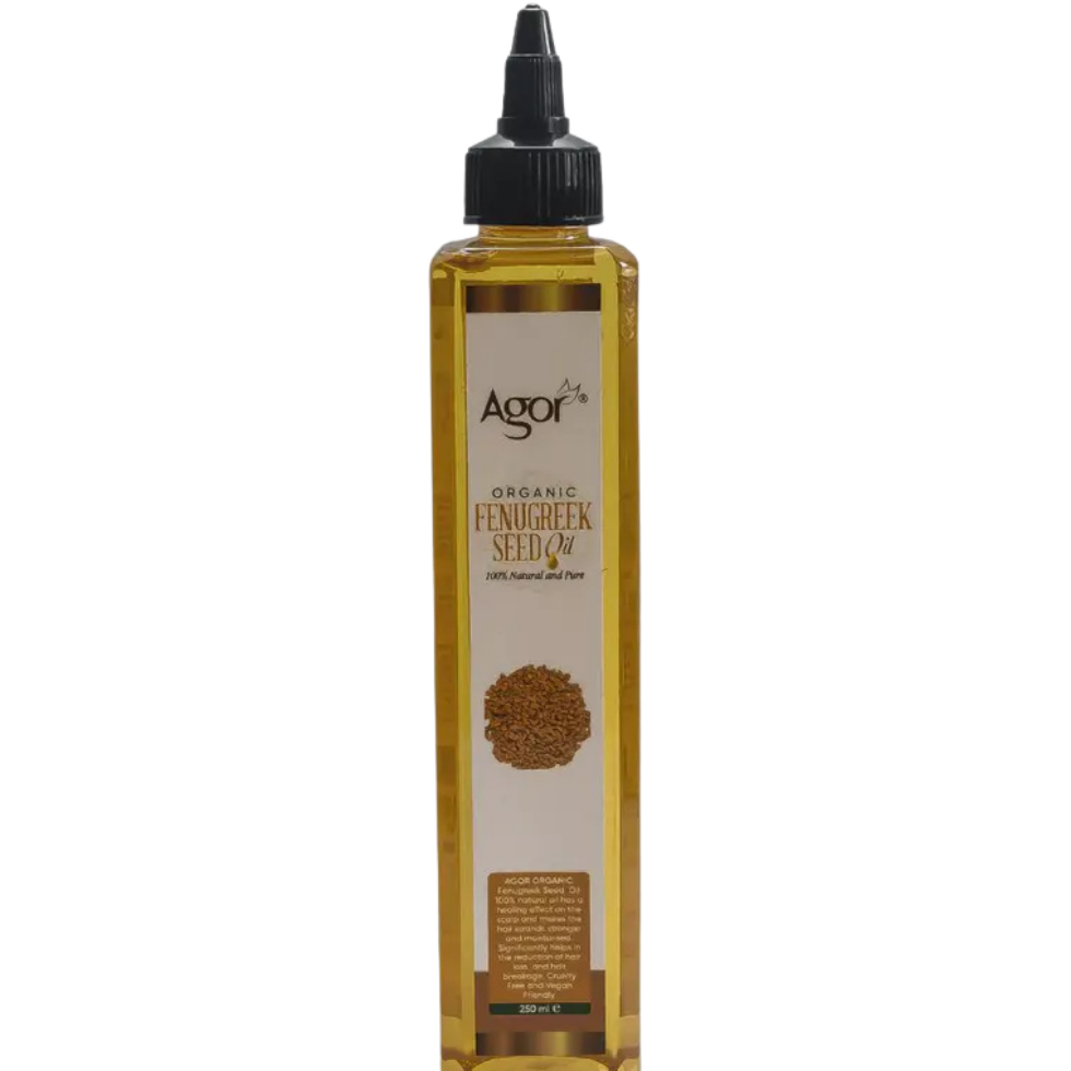 agor organic fenugreek seed oil 250ml natural hair growth scalp nourishment and skin hydrating herbal oil