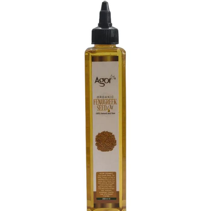 agor organic fenugreek seed oil 250ml natural hair growth scalp nourishment and skin hydrating herbal oil