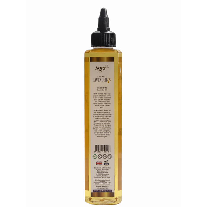 agor organic lavender oil 250ml natural hair and body oil for hydration aromatherapy relaxation and hair care
