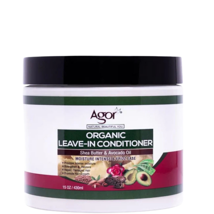 Agor Organic Leave-In Conditioner 430ml | Shea Avocado Frizz Control Hair Care