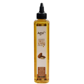 agor organic sweet almond oil for hair and body deep hydration soft shiny hair glowing skin 250ml