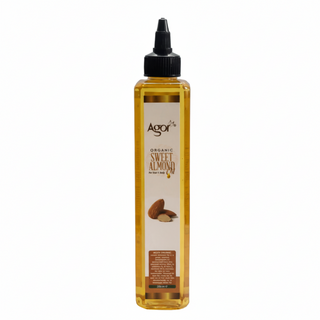 agor organic sweet almond oil 250ml natural hair and skin moisturizer vitamin rich care oil
