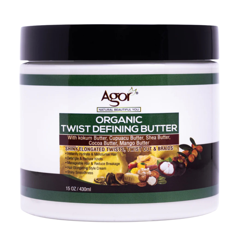 agor organic twist defining butter 430ml shea cocoa mango butter for twist outs curl definition frizz control and natural hair styling