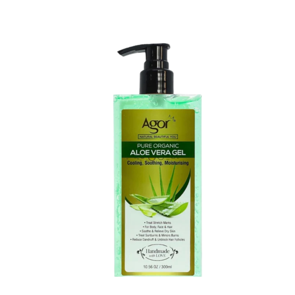 agor pure organic aloe vera gel 300ml soothing hydrating natural gel for skin hair and scalp care cooling and nourishing formula