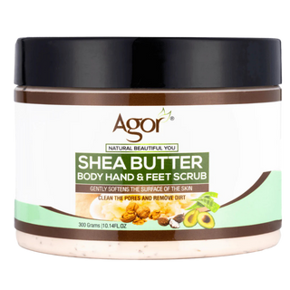 agor shea butter body hand and feet scrub 300g exfoliating moisturizing scrub for smooth soft and healthy skin care