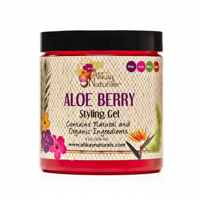 alikay naturals aloe berry style gel 8oz for hydrating curl definition frizz control non flaking styling gel