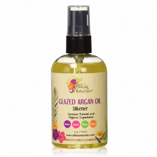 alikay naturals glazed argan silkener 4oz for shine smooth frizz control and heat protection hair