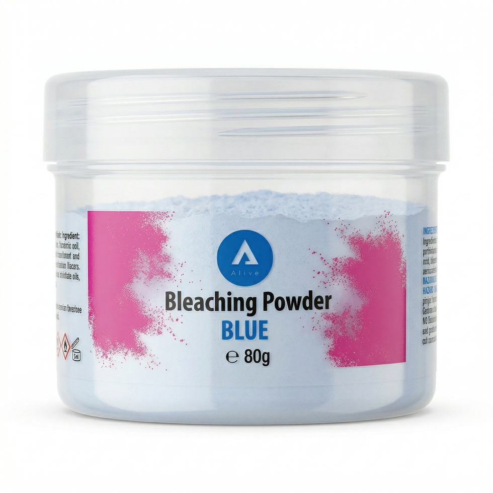 Aliza bleaching powder blue 80g lightens hair evenly for salon-quality results