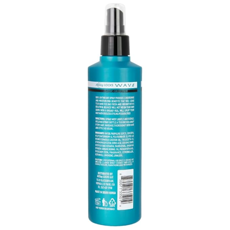 AllDay Locks wave moisturizing hair mist 7.7oz shine hydration spray curl refresh frizz control lightweight hair mist