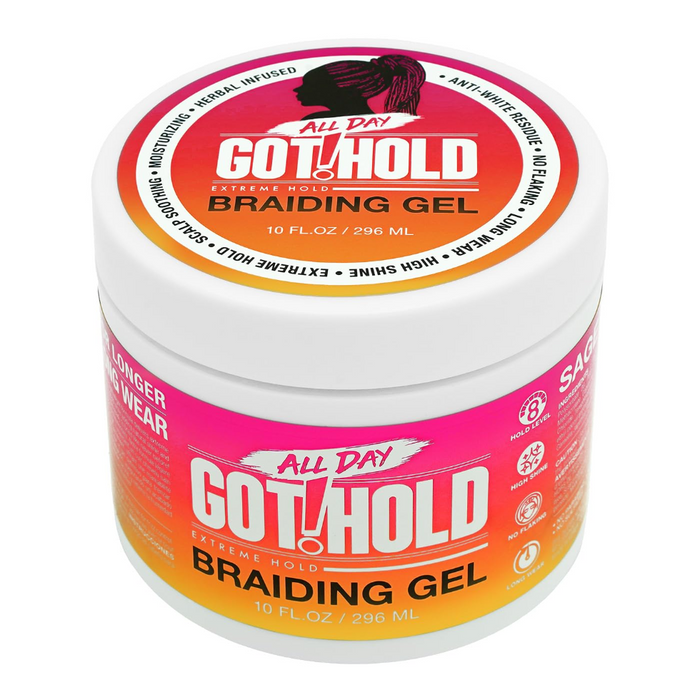 all day got hold braiding gel extreme hold styling gel braids cornrows twists 10oz