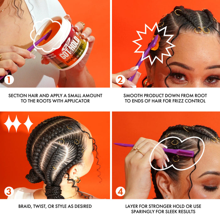 all day got hold braiding gel extreme hold styling gel for braids cornrows twists 5oz