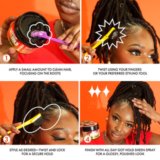all day got hold lock n twist gel maximum hold styling gel for locs twists 5oz