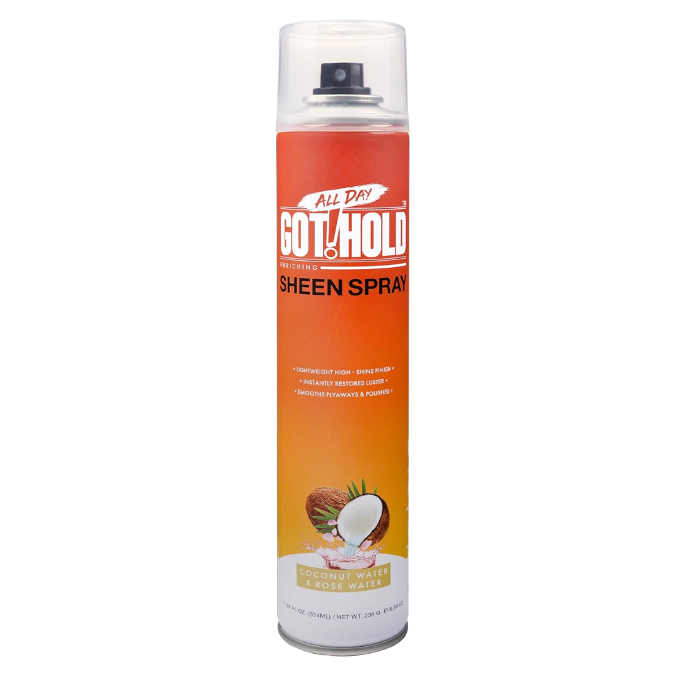 all day got hold sheen spray coconut rose water hair shine spray 354ml