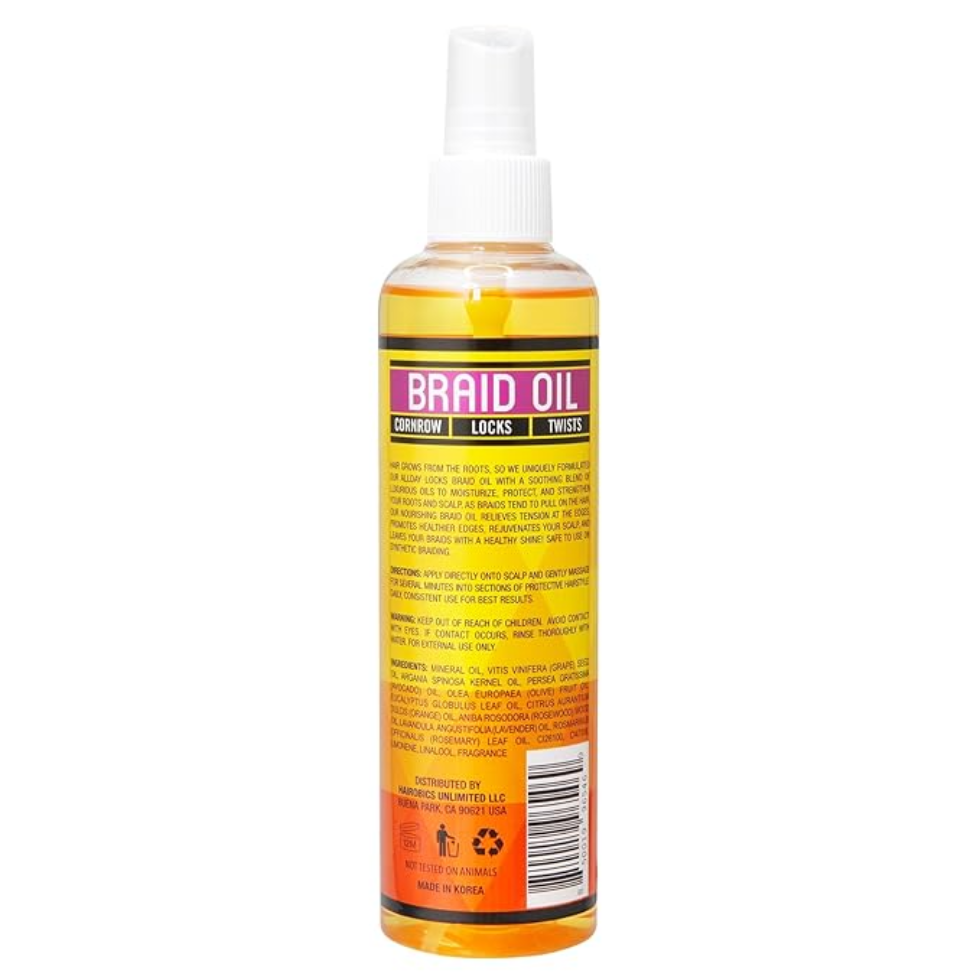 Allday locks braid oil 8oz moisturizing scalp braid care healthy hair nourishment oil