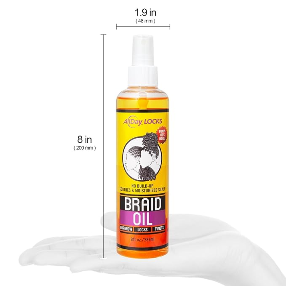 Allday locks braid oil 8oz moisturizing scalp braid care healthy hair nourishment oil