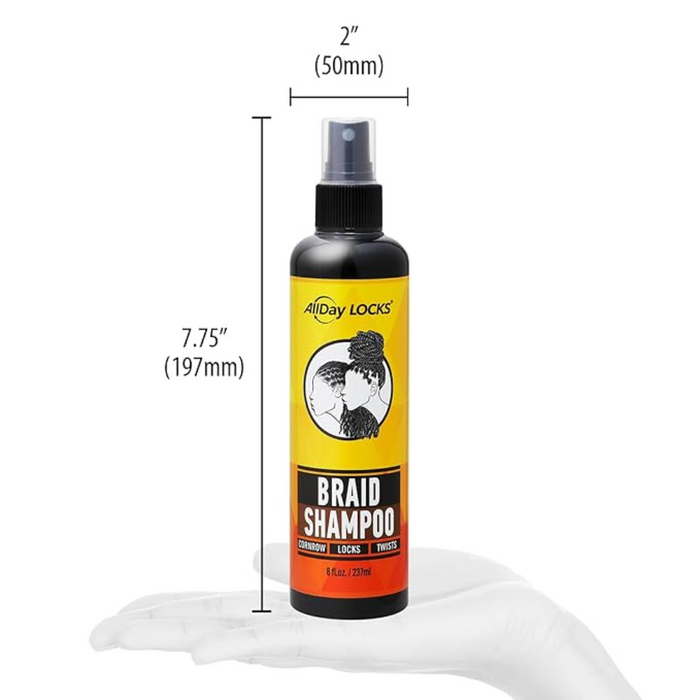 AllDay Locks Braid Shampoo 8oz | Rinse-Free Cleanser for Braids & Locs