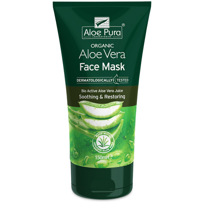 aloe pura aloe vera face mask 150ml hydrating soothing skincare mask for soft smooth refreshed skin aloe vera facial treatment gentle moisturizing face care product