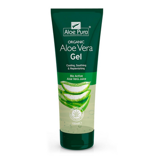 aloe pura aloe vera gel 100ml soothing hydrating skin care gel travel size lightweight non greasy aloe vera moisturizer calming refreshing face and body skin care product