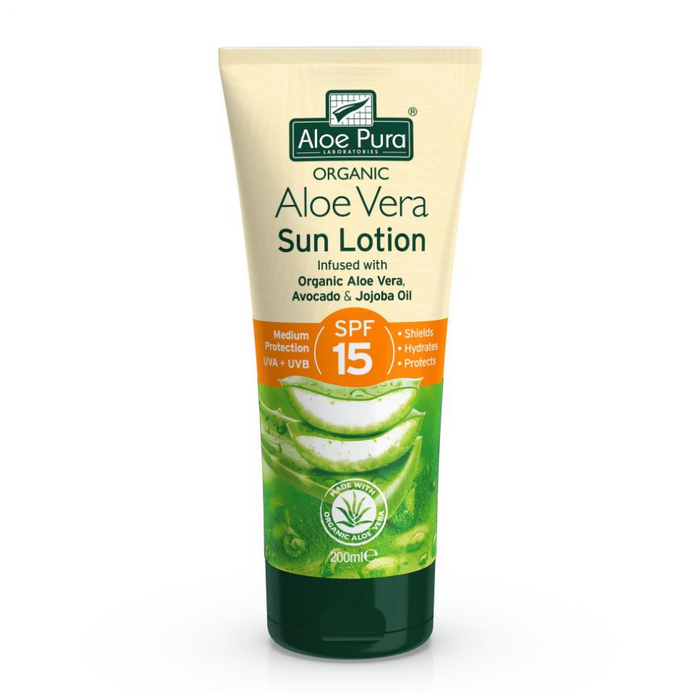 Aloe Pura Aloe Vera Sun Lotion SPF15 200ml | UVA & UVB Protection