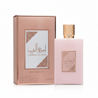 ameerat al arab prive rose 100ml edp floral fruity women perfume rose strawberry musky arabian fragrance bottle