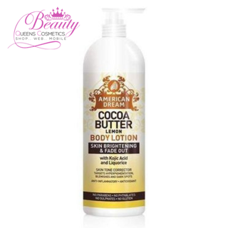 American Dream Cocoa Butter Lemon Body Lotion 16oz- Brighten & Even Skin Tone