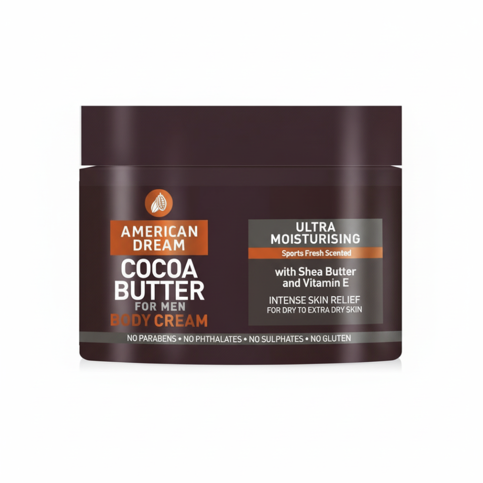 american dream cocoa butter body cream for men hydrating skin care soft smooth healthy skin