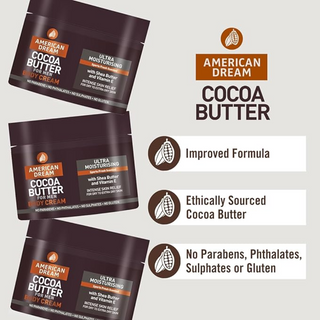 american dream cocoa butter body cream for men hydrating skin care soft smooth healthy skin