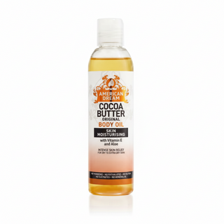 american dream cocoa butter body oil for moisturizing soft smooth glowing skin lightweight formula