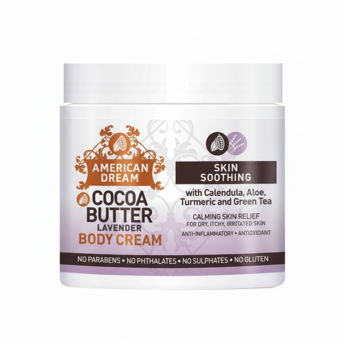 american dream cocoa butter lavender body cream hydrate soothe relax soft smooth skin care