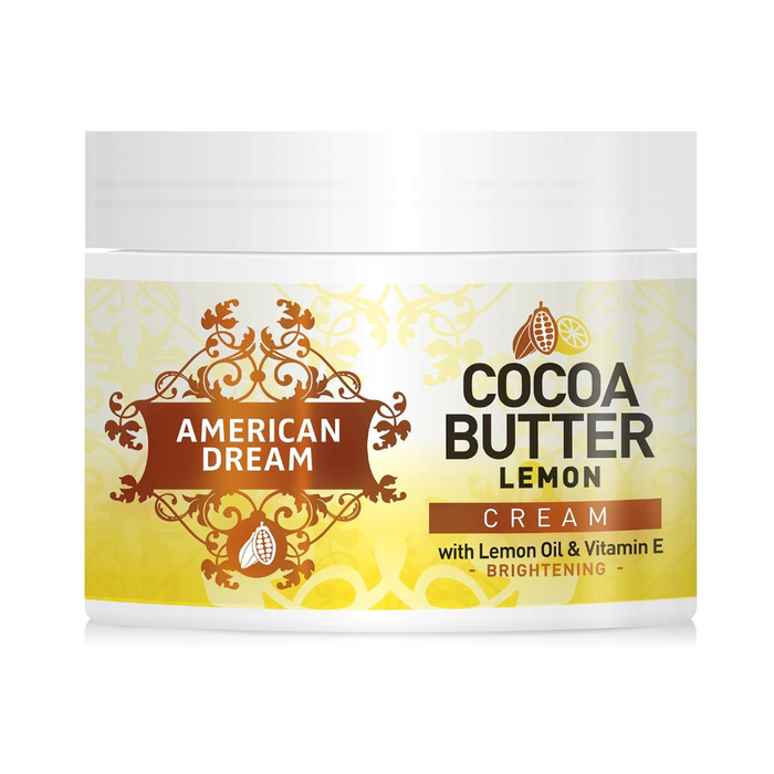 american dream cocoa butter lemon cream brightening vitamin e hydration soft glowing smooth skin