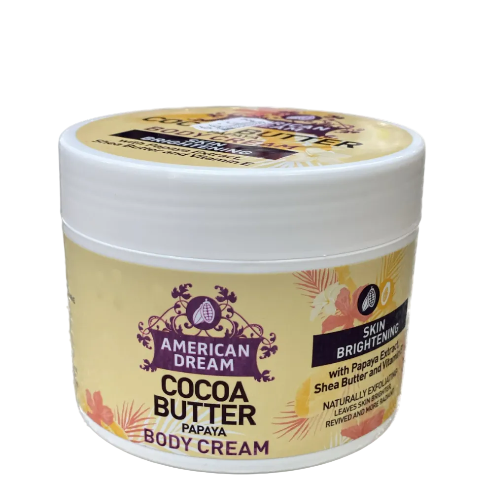 american dream cocoa butter papaya body cream for skin brightening hydration soft glowing skin