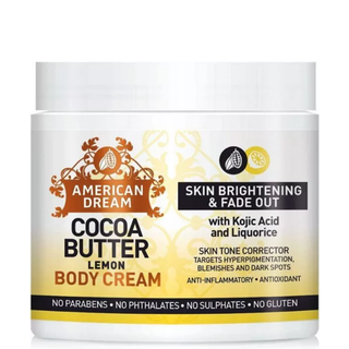 american dream lemon cocoa butter cream brightening fade out vitamin e smooth glowing skin care