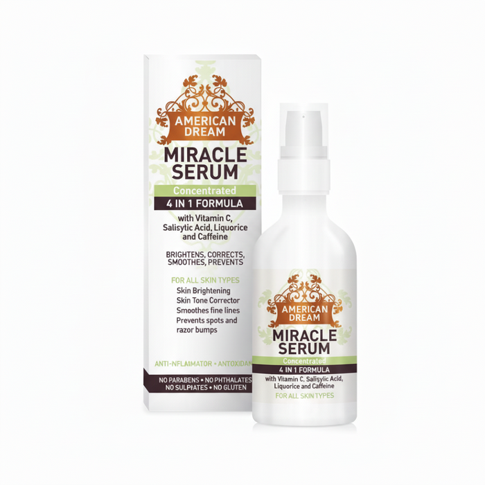 american dream miracle serum 4 in 1 brightening radiant glow hydrating smooth skin care serum