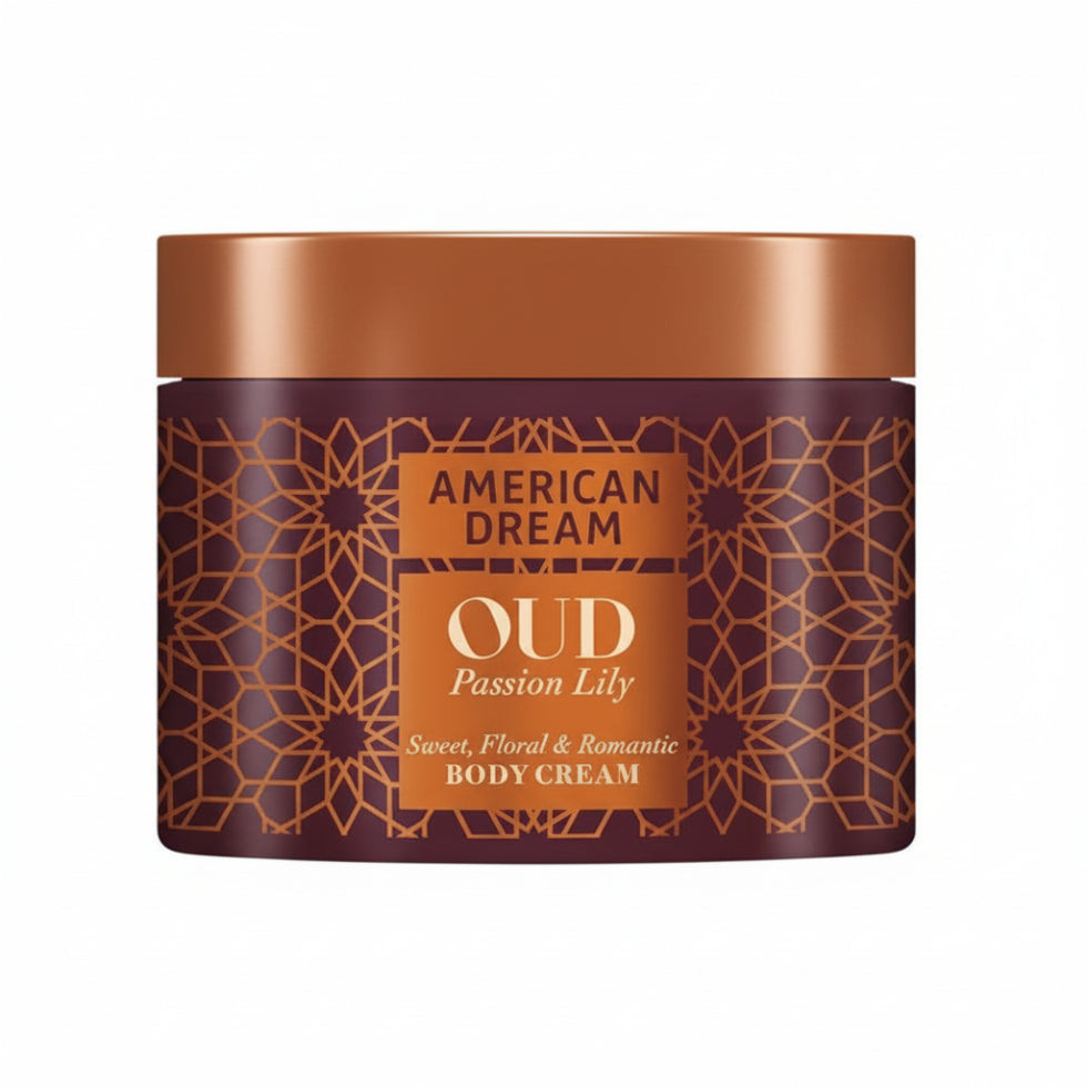 american dream oud passion lily body cream for hydration soft glowing smooth skin