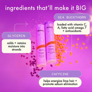 amika big hit volumizing conditioner 275ml lightweight conditioner for volume body bounce and soft full looking fine hair care product