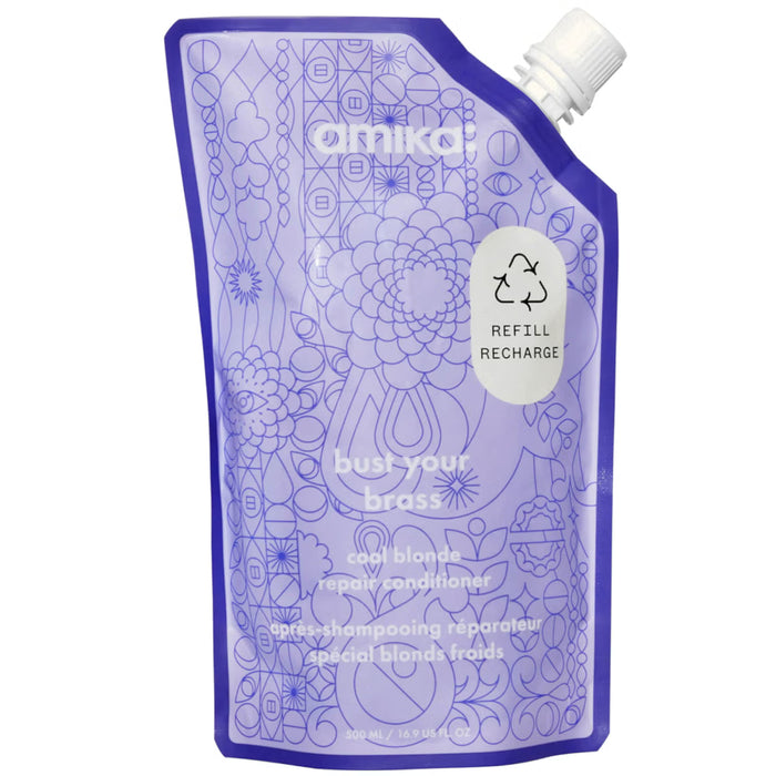 Amika Bust Your Brass Cool Blonde Conditioner 500ml | Tone Correcting Blonde Care